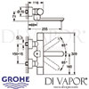 Grohe Eurosmart Cosmopolitan E Electric Infra-Red Wall Basin Mixer Dimensions